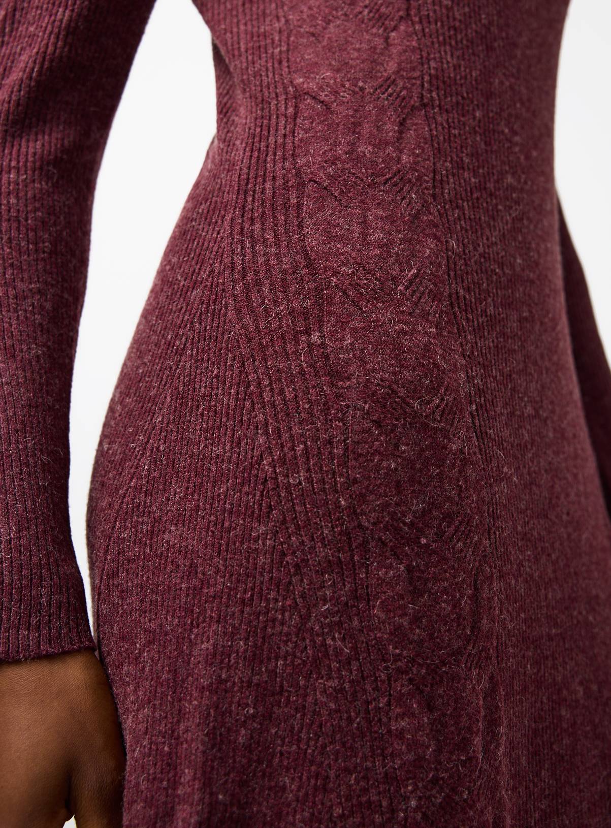 Dark Red Ribbed Cable Knit Maxi Dress 20 - Image 3